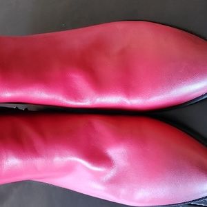 Ladies, Western ankle bootie, Circus by Sam Edelman, red w/croc & stud detail